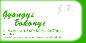 gyongyi bokonyi business card